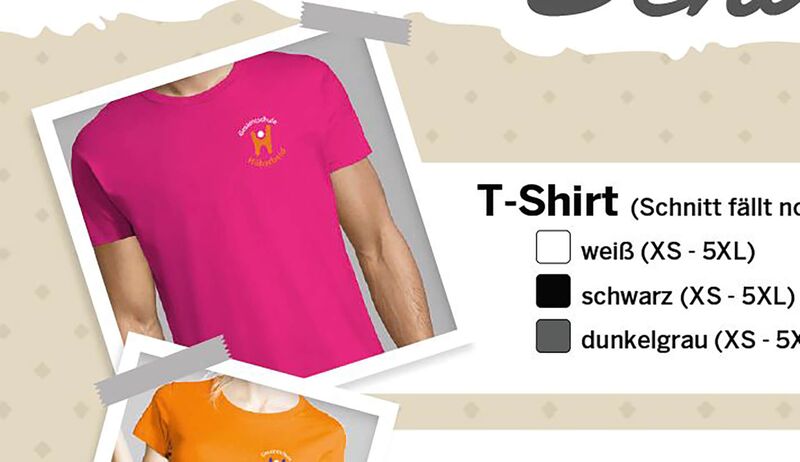 Werbung für die school-wear der Schule